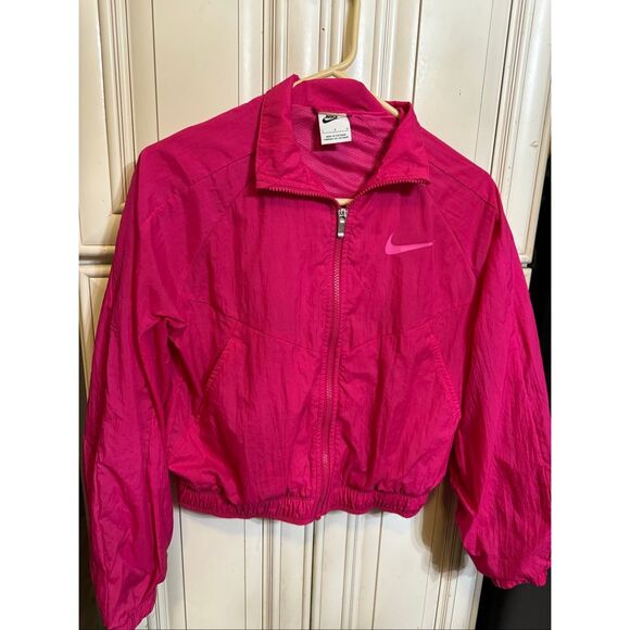 Nike Sportswear Girls Woven Full Zip Lightweight Track Jacket Pink Size Large - Picture 3 of 7